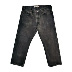 Vintagae Levi's 505 Jeans Mens 38x30 regular Baggy fit Y2k 90s Black Denim Pants